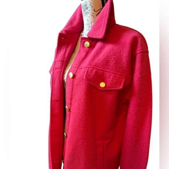 JOIE Hot Pink Shackett with Gold Buttone - Picture 5 of 11